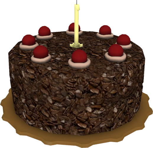 A rendering of the Black Forest cake from the video game Portal.