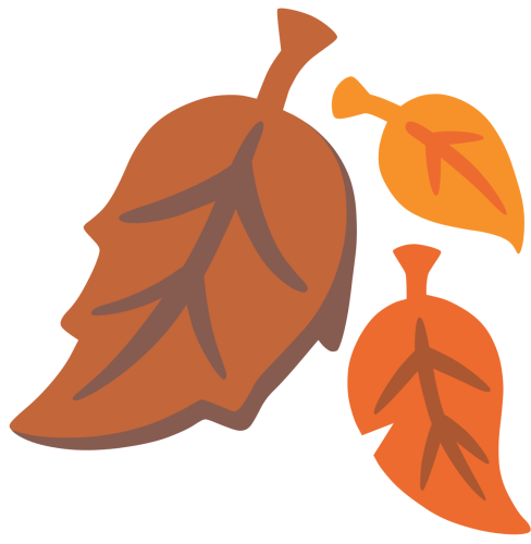 A rendering of a tree leaf emoji.